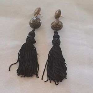 Elegant Black Tassel Earrings